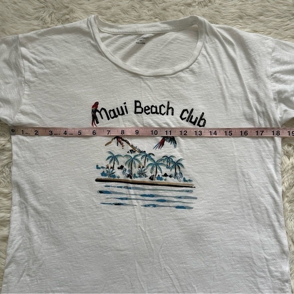 Madewell Top Maui Beach Club Graphic Whisper Cotton Crewneck Tee White S - Picture 8 of 10